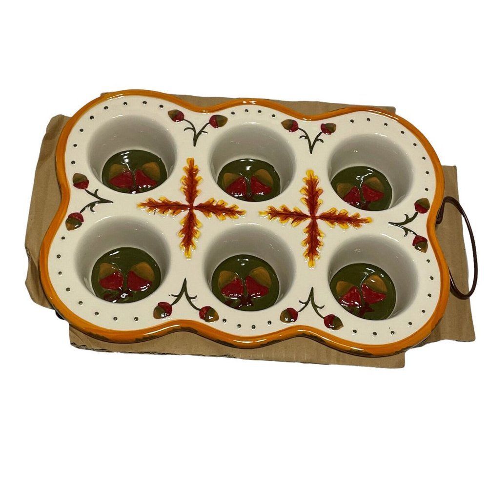 TEMPTATIONS OVENWARE  ACORN FALL HARVEST CUPCAKE OR MUFFIN PAN Wire Cooling Rack